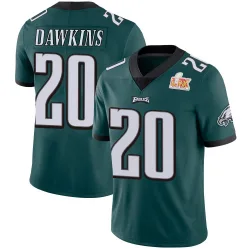 Youth Brian Dawkins Philadelphia Eagles No.20 Limited Midnight Team Color Vapor Untouchable Super Bowl LIX Jersey - Green