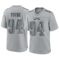 Youth Byron Young Philadelphia Eagles No.94 Game Atmosphere Fashion Jersey - Gray
