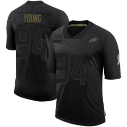 Youth Byron Young Philadelphia Eagles No.94 Limited 2020 Salute To Service Jersey - Black
