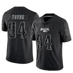 Youth Byron Young Philadelphia Eagles No.94 Limited Reflective Jersey - Black