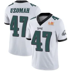 Youth C.J. Uzomah Philadelphia Eagles No.47 Limited Vapor Untouchable Super Bowl LIX Jersey - White