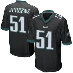Youth Cam Jurgens Philadelphia Eagles No.51 Game Alternate Jersey - Black