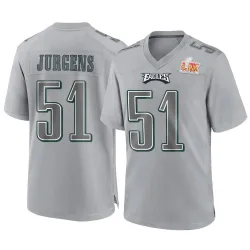 Youth Cam Jurgens Philadelphia Eagles No.51 Game Atmosphere Fashion Super Bowl LIX Jersey - Gray