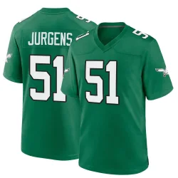 Youth Cam Jurgens Philadelphia Eagles No.51 Game Kelly Alternate Jersey - Green