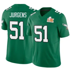 Youth Cam Jurgens Philadelphia Eagles No.51 Limited Kelly Alternate Vapor F.U.S.E. Super Bowl LIX Jersey - Green