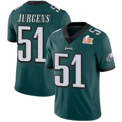 Youth Cam Jurgens Philadelphia Eagles No.51 Limited Midnight Team Color Vapor Untouchable Super Bowl LIX Jersey - Green