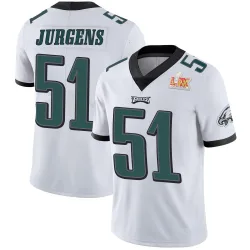 Youth Cam Jurgens Philadelphia Eagles No.51 Limited Vapor Untouchable Super Bowl LIX Jersey - White