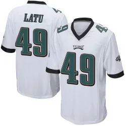 Youth Cameron Latu Philadelphia Eagles No.49 Game Jersey - White