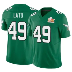 Youth Cameron Latu Philadelphia Eagles No.49 Limited Kelly Alternate Vapor F.U.S.E. Super Bowl LIX Jersey - Green