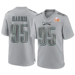 Youth Charles Harris Philadelphia Eagles No.95 Game Atmosphere Fashion Super Bowl LIX Jersey - Gray