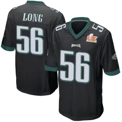 Youth Chris Long Philadelphia Eagles No.56 Game Alternate Super Bowl LIX Jersey - Black
