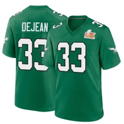 Youth Cooper DeJean Philadelphia Eagles No.33 Game Kelly Alternate Super Bowl LIX Jersey - Green