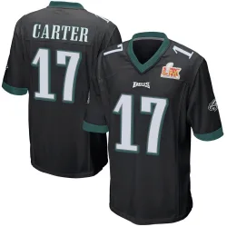 Youth Cris Carter Philadelphia Eagles No.17 Game Alternate Super Bowl LIX Jersey - Black