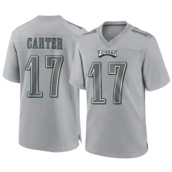 Youth Cris Carter Philadelphia Eagles No.17 Game Atmosphere Fashion Jersey - Gray