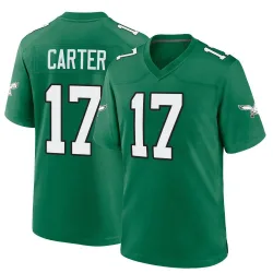 Youth Cris Carter Philadelphia Eagles No.17 Game Kelly Alternate Jersey - Green