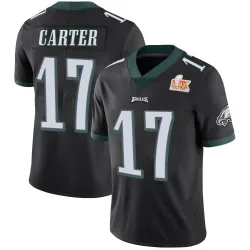 Youth Cris Carter Philadelphia Eagles No.17 Limited Alternate Vapor Untouchable Super Bowl LIX Jersey - Black