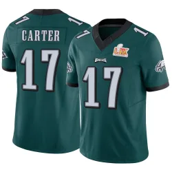 Youth Cris Carter Philadelphia Eagles No.17 Limited Vapor F.U.S.E. Super Bowl LIX Jersey - Green