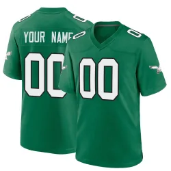 Youth Custom Philadelphia Eagles No.00 Game Kelly Alternate Jersey - Green
