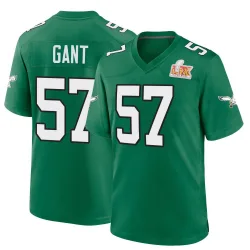 Youth Dallas Gant Philadelphia Eagles No.57 Game Kelly Alternate Super Bowl LIX Jersey - Green