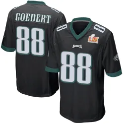 Youth Dallas Goedert Philadelphia Eagles No.88 Game Alternate Super Bowl LIX Jersey - Black