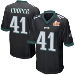 Youth Darius Cooper Philadelphia Eagles No.41 Game Alternate Super Bowl LIX Jersey - Black