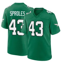 Youth Darren Sproles Philadelphia Eagles No.43 Game Kelly Alternate Jersey - Green