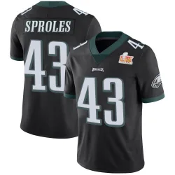 Youth Darren Sproles Philadelphia Eagles No.43 Limited Alternate Vapor Untouchable Super Bowl LIX Jersey - Black