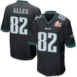 Youth Devon Allen Philadelphia Eagles No.82 Game Alternate Super Bowl LIX Jersey - Black