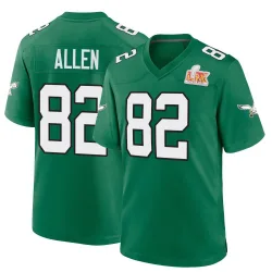 Youth Devon Allen Philadelphia Eagles No.82 Game Kelly Alternate Super Bowl LIX Jersey - Green
