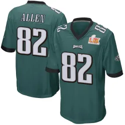Youth Devon Allen Philadelphia Eagles No.82 Game Team Color Super Bowl LIX Jersey - Green