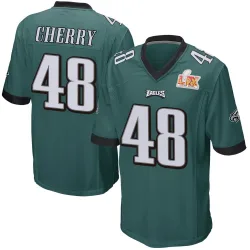 Youth Don Cherry Philadelphia Eagles No.48 Game Team Color Super Bowl LIX Jersey - Green