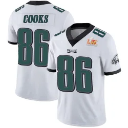 Youth Elijah Cooks Philadelphia Eagles No.86 Limited Vapor Untouchable Super Bowl LIX Jersey - White