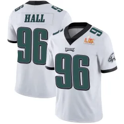 Youth Gabe Hall Philadelphia Eagles No.96 Limited Vapor Untouchable Super Bowl LIX Jersey - White