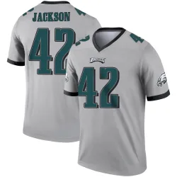 Youth Giles Jackson Philadelphia Eagles No.42 Legend Silver Inverted Jersey