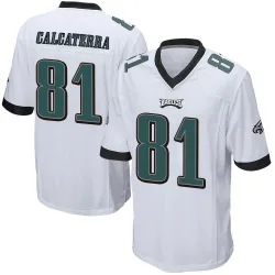 Youth Grant Calcaterra Philadelphia Eagles No.81 Game Jersey - White