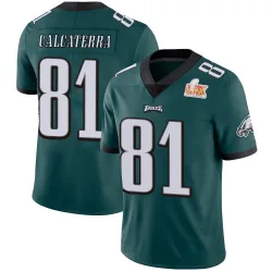 Youth Grant Calcaterra Philadelphia Eagles No.81 Limited Midnight Team Color Vapor Untouchable Super Bowl LIX Jersey - Green