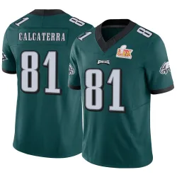 Youth Grant Calcaterra Philadelphia Eagles No.81 Limited Vapor F.U.S.E. Super Bowl LIX Jersey - Green