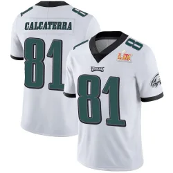 Youth Grant Calcaterra Philadelphia Eagles No.81 Limited Vapor Untouchable Super Bowl LIX Jersey - White