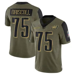 Youth Jack Driscoll Philadelphia Eagles No.75 Limited 2021 Salute To Service Jersey - Olive