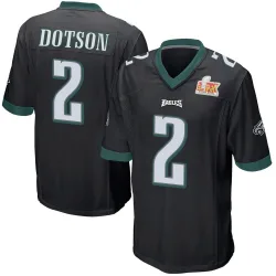 Youth Jahan Dotson Philadelphia Eagles No.2 Game Alternate Super Bowl LIX Jersey - Black