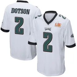 Youth Jahan Dotson Philadelphia Eagles No.2 Game Super Bowl LIX Jersey - White
