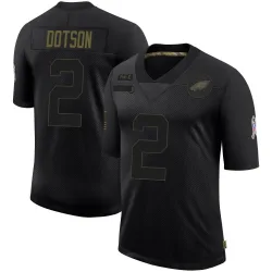 Youth Jahan Dotson Philadelphia Eagles No.2 Limited 2020 Salute To Service Jersey - Black