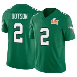 Youth Jahan Dotson Philadelphia Eagles No.2 Limited Kelly Alternate Vapor F.U.S.E. Super Bowl LIX Jersey - Green