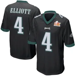 Youth Jake Elliott Philadelphia Eagles No.4 Game Alternate Super Bowl LIX Jersey - Black