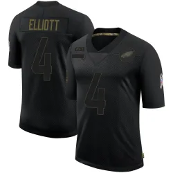 Youth Jake Elliott Philadelphia Eagles No.4 Limited 2020 Salute To Service Jersey - Black