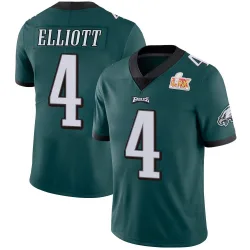 Youth Jake Elliott Philadelphia Eagles No.4 Limited Midnight Team Color Vapor Untouchable Super Bowl LIX Jersey - Green