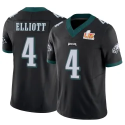 Youth Jake Elliott Philadelphia Eagles No.4 Limited Vapor F.U.S.E. Super Bowl LIX Jersey - Black