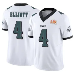 Youth Jake Elliott Philadelphia Eagles No.4 Limited Vapor F.U.S.E. Super Bowl LIX Jersey - White