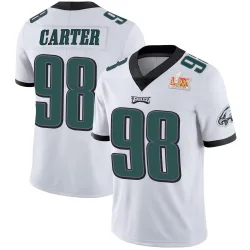 Youth Jalen Carter Philadelphia Eagles No.98 Limited Vapor Untouchable Super Bowl LIX Jersey - White