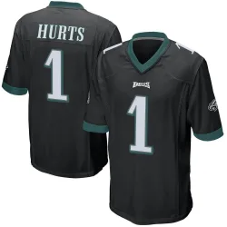 Youth Jalen Hurts Philadelphia Eagles No.1 Game Alternate Jersey - Black